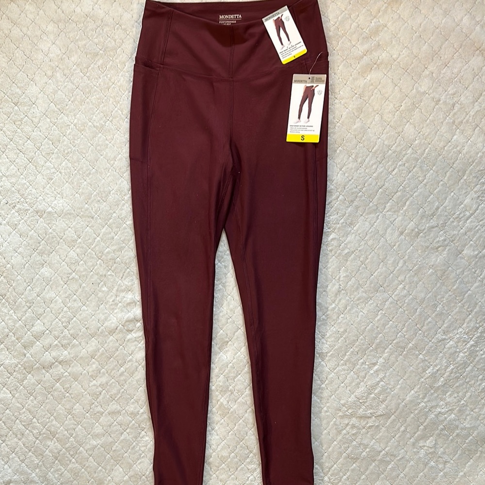 Mondetta Burgundy High Waist Leggings